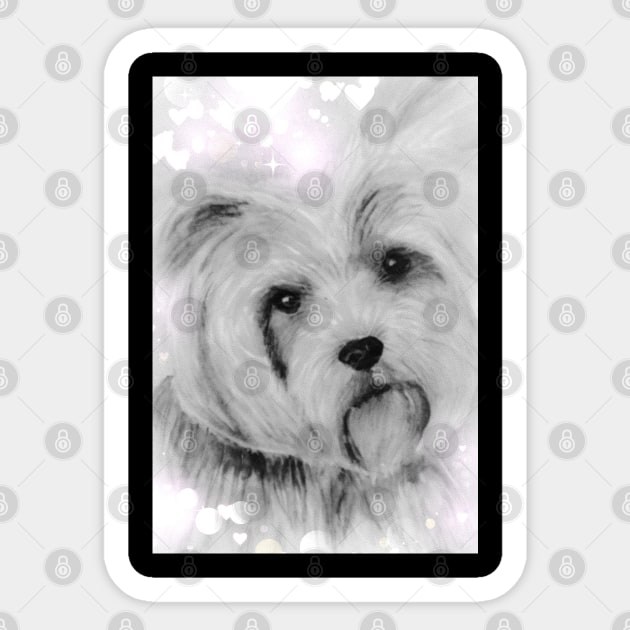 Yorkie Sticker by teenamarie23art